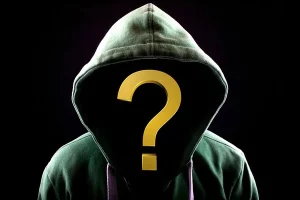 Ilustración de una persona suplantando la identidad de otra frente a un ordenador, representando el delito de suplantación de identidad.